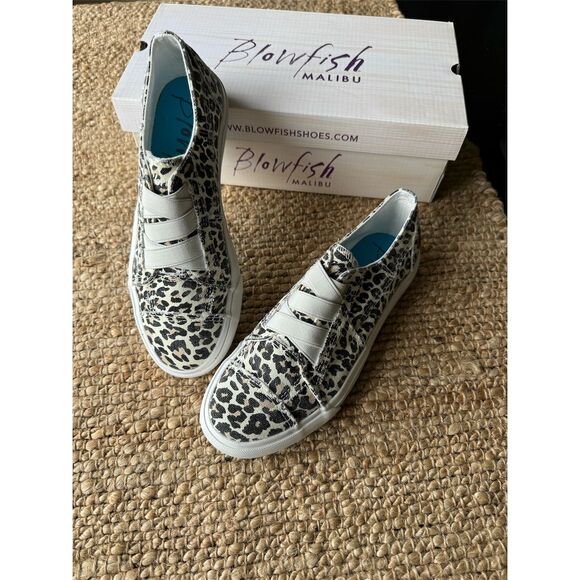 Blowfish Malibu Marley Leopard Print Slip-On Sneakers 8.5 - Picture 3 of 4